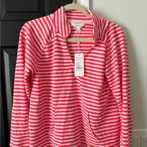 Lilly Pulitzer Coral and White Striped Top